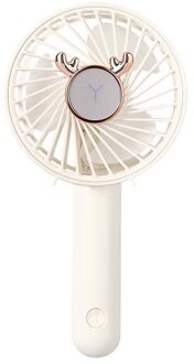 Portable Fold Handheld Fan Usb Lading Fan Speed Verstelbare 3 Speed Opknoping Fan Drie-Speed Snelheidsregeling Stille Ventilator wit