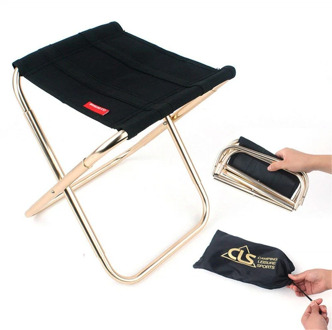 Portable Folding Camping Chair Foldable Stool Black Small Aluminum Oxford Seat Outdoor for Fishing hiking Travel Garden BBQ