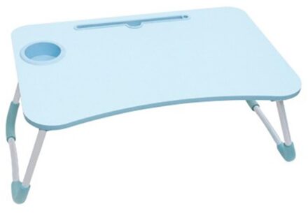 Portable Folding Laptop Stand Houder Studie Bureau Houten Opvouwbare Computer Bureau Voor Bed Sofa Thee Serveren Tafel Slaapzaal Bed Tafel lucht blauw