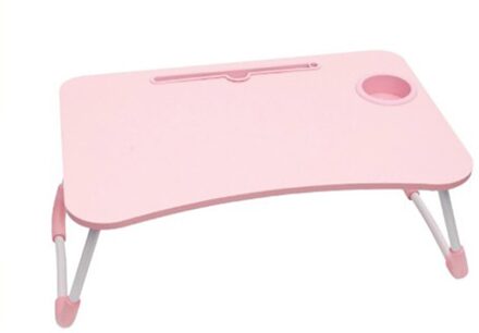 Portable Folding Laptop Stand Houder Studie Bureau Houten Opvouwbare Computer Bureau Voor Bed Sofa Thee Serveren Tafel Slaapzaal Bed Tafel roze