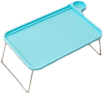 Portable Folding Laptop Stand Houder Studie Tafel Bureau Houten Opvouwbare Computer Bureau Voor Bed Sofa Tea Serving Table Stand Blauw