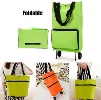 Portable Folding Retractable Tugboat Shopping Cart Handbag Shoulder Bag hopping cart for Vegetables Fruits Drinks Gift Dropship