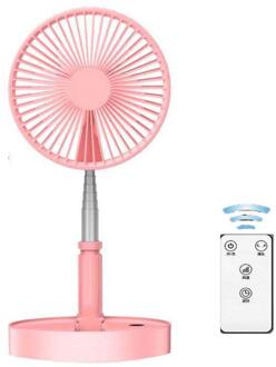 Portable Folding Telescopic Floor/USB Rechargeable Desk Fan With 7200mAh 4 Model Folding Telescopic Mini FanHousehold Merchandis roze afgelegen