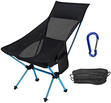 Portable Gray Moon Chair Fishing Camping Stool Folding Extended Hiking Seat with Pocket Ultralight Office Home Furniture