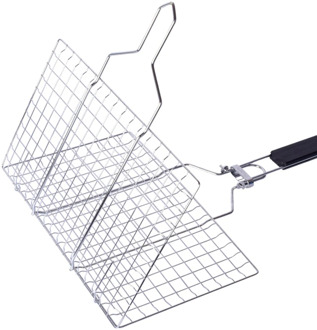 Portable Grilling Basket BBQ Barbecue Tool for Fish Vegetable Steak Shrimp Chops Stainless Steel LBShipping