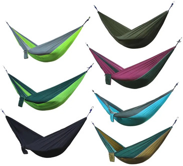 Portable Hammock Nylon Double Person Camping Hammock Swing Outdoor Backpacking Travel Survival Hunting Sleeping Bed Parachute