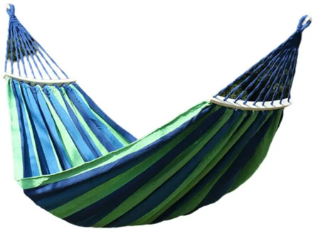 Portable Hammock Outdoor Hammock Garden Sports Home Travel Camping Swing 190 x 80cm Double Canvas Stripe Hanging Bed Hammock