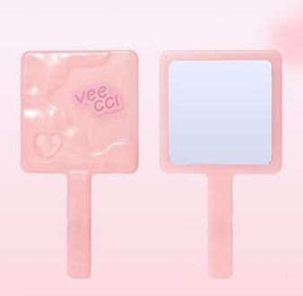 Portable Hand Mirror Pink - 1pc