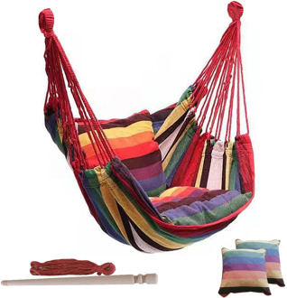 Portable Hanging Rope Hammock Chair Swing Seat, Travel Camping Hammock Chair Relax Hanging Swing Chair for Indoor/Outdoor
