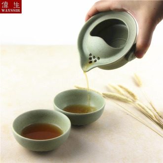 Portable Kung Fu Ceramics Tea Set 1 Pot 2 Cups Tea High Quality Elegant Kettle Household Traveling Convenient Gaiwan Water Cup
