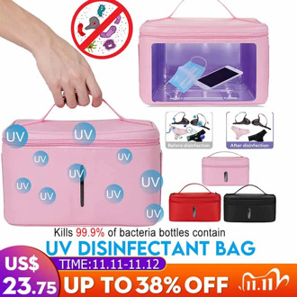 Portable Led Sterilization Box Lamp UVC Deep UV Disinfection Box UVC Disinfection Bag Sanitizer Kills 99.9% of Germs