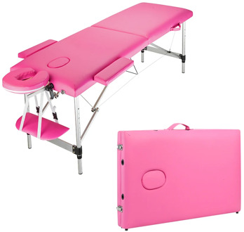 Portable Massage Table 60"L, 2 Section Facial SPA Professional Massage Bed, Flex-Rest Face Cradle & Side Armrests