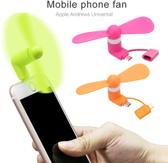 Portable Mini 2 In 1 Mobile Phone Fan, Micro USB Adapter Type IOS Smartphone Android For Samsung Huawei Xiaomi LG And Tablet PC