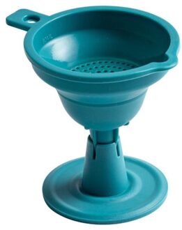 Portable Mini Siliconen Opvouwbare Met Filter Inklapbare Vloeibare Olie Trechter Keuken Tool Accessoires Gadgets Cocina blauw