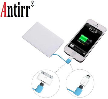 Portable Mini Ulter Slim Credit Card Wallet Size Power Bank 2600mAh Cell Phone Travel Charger External Battery