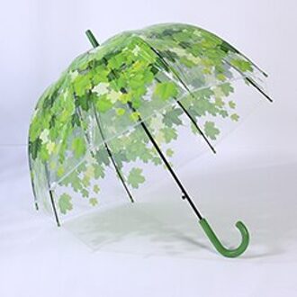 Portable Mooie Romantische Huis, Rose en Bladeren Opvouwbare Regent Clear Transparante Paraplu * 2