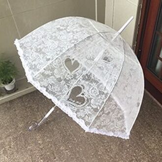 Portable Mooie Romantische Huis, Rose en Bladeren Opvouwbare Regent Clear Transparante Paraplu lace