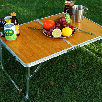 Portable Multipurpose Folding Table Bamboo Desk Picnic Table for Garden Indoor Outdoor Camping Barbecues