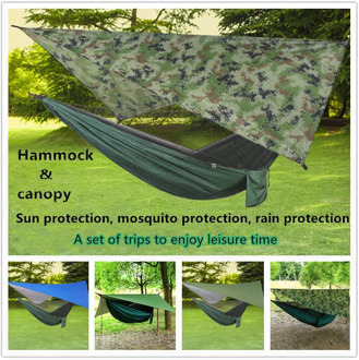 Portable Parachute Hammock with Mosquito Net and Hammock Canopy Army Survival Hammocks Travel Nylon Hammock Camping Hammock
