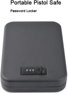 Portable Pistol Safe Mini Password lock Gun Box Car Security Box Storage Box Valuables Cash Jewelry Safe Ammo Box Gun Safes