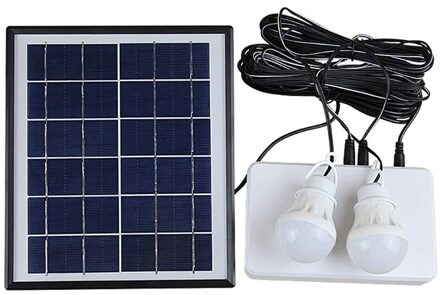 Portable Power Solar Generator Met Zonnepaneel Generator Kit Met Camping Licht Noodverlichting Voeding Met Batterij Usb