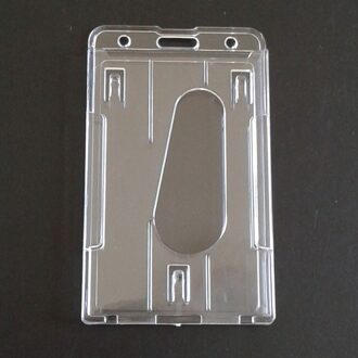 Portable Praktische Duurzaam Multi-Gebruik Badge Hard Plastic Werk Kaarthouder Dubbele Side Id Card Case Transparant