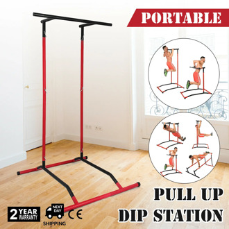 Portable Pull Up Dip Station Gym Bar Power Tower Workout Stand Equipment PRO