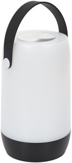 Portable tafellamp/campinglamp - zwart - touch - batterij of usb - 23.5 cm