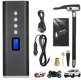 Portable Tire Inflator Air Compressor Hand Held Tire Pump 150PSI 2000mAh LCD Display with LED Light 4 Nozzles For Car Bicycle Tires Ball and Other Inflatables