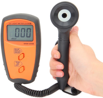 Portable UV Light Meter UV Radiometers LCD Display UVA UVB Measure Tools UV340B UV Detector Spectrum 280nm-380nm Peak Value Hold