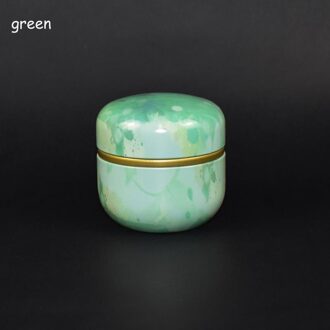 Portabletea Set Reizen Huishoudelijke Verzegelde Kan Thee Thee Jar Container Chinese Stijl Multifunctionele Metalen Thee Doos Met Deksel groen