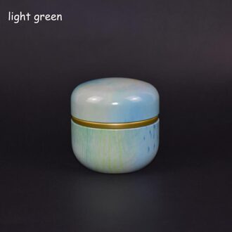 Portabletea Set Reizen Huishoudelijke Verzegelde Kan Thee Thee Jar Container Chinese Stijl Multifunctionele Metalen Thee Doos Met Deksel Licht Groen