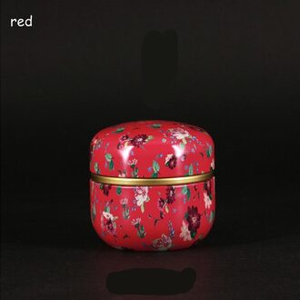 Portabletea Set Reizen Huishoudelijke Verzegelde Kan Thee Thee Jar Container Chinese Stijl Multifunctionele Metalen Thee Doos Met Deksel Rood