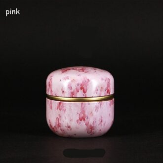 Portabletea Set Reizen Huishoudelijke Verzegelde Kan Thee Thee Jar Container Chinese Stijl Multifunctionele Metalen Thee Doos Met Deksel Roze