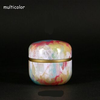 Portabletea Set Reizen Huishoudelijke Verzegelde Kan Thee Thee Jar Container Chinese Stijl Multifunctionele Metalen Thee Doos Met Deksel veelkleurig