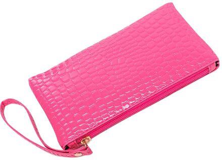 Portefeuilles Vrouwen Krokodil Lederen Clutch Handtas Tas Portemonnee Portemonnee Kleine Lederen Vrouwen Portefeuilles Rits Portemonnees Portemonnees #4 heet roze
