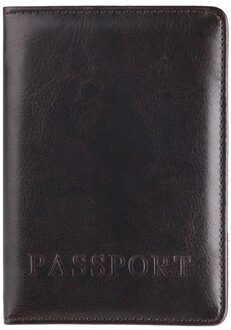 Portemonnee Mode Zwart Pu Lederen Paspoorthouder Protector Wallet Visitekaartje Zachte Paspoort Cover Zwart 1
