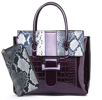 PORTEMONNEE VOOR GRATIS Gloednieuwe Mode Krokodil patroon Vrouwen Schoudertassen Handtas PU Leer Vrouwelijke Tas Dames Handtassen sac paars