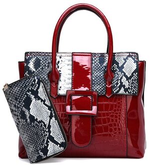 PORTEMONNEE VOOR GRATIS Gloednieuwe Mode Krokodil patroon Vrouwen Schoudertassen Handtas PU Leer Vrouwelijke Tas Dames Handtassen sac rood