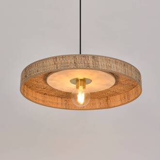 Portinatx hanglamp Ø 50 cm wit wit, naturelbruin, messing, zwart
