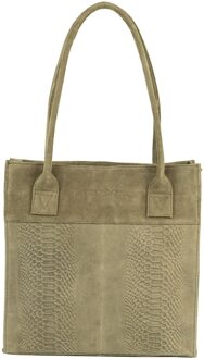 Portland Road Leren Shopper M - Khaki