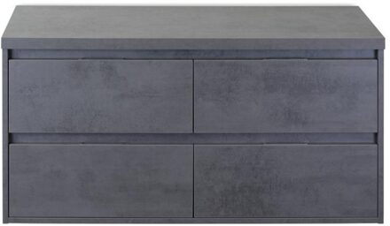 Porto Badmeubelset 120 cm - 4 Laden Beton Antraciet - Wastafelbovenblad Beton Antrac
