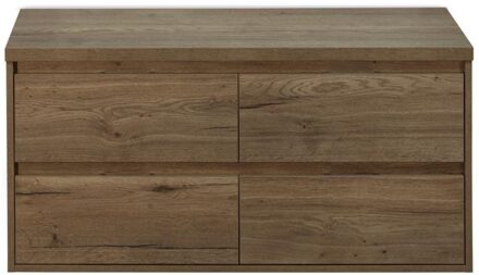 Porto Badmeubelset 120 cm - 4 Laden Tabacco - Wastafelbovenblad Tabacco