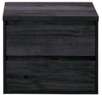 Porto Badmeubelset 70 cm - Black Oak - Wastafelbovenblad Black Oak