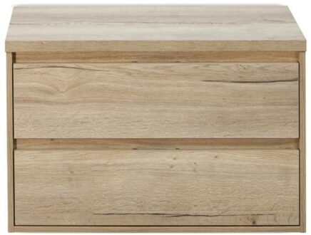 Porto Badmeubelset 90 cm - Natuur Eiken - Wastafelbovenblad Natuur Eiken