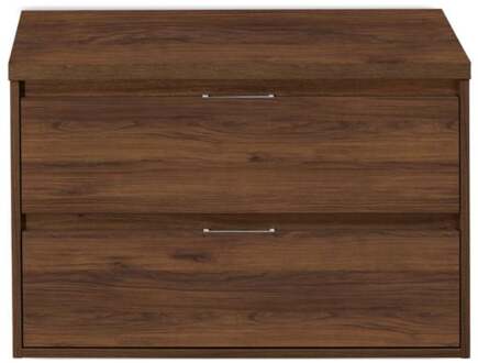 Porto Badmeubelset 90 cm - Walnoot - Wastafelbovenblad Walnoot