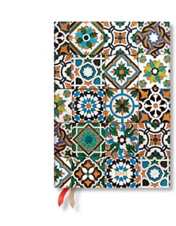 Porto (Portuguese Tiles) Midi 12-Month Day-At-A-Time Hardback Dayplanner 2025 (Elastic - Paperblanks
