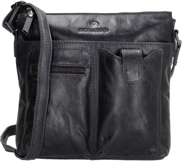 Porto Schoudertas donker navy damestas Blauw - H 23 x B 25 x D 4.5 cm