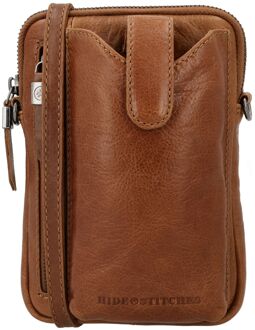 Porto Telefoontasje bruin damestas - H 19 x B 13 x D 2 cm
