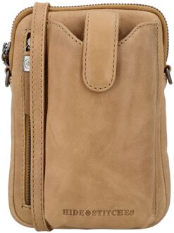 Porto Telefoontasje taupe damestas - H 19 x B 13 x D 2 cm